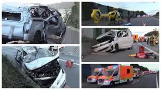 [A1 - Poważny wypadek w pobliżu Hagen-Nord] Kilku ciężko rannych - śmigłowiec ratunkowy Christoph 8