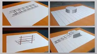 Impossible 3D Drawing on paper/Realistic Optical Illusion 😱😱😱