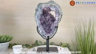 Model # 5606-0157 Amethyst Portal on a Metal Stand by BrazilGems.com 🏷 FOR SALE🛍🛒Shop Now 