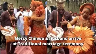 Mercy Chinwo & husband arrive at Traditional marriage ceremony in style💕