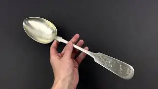 Huge Spoon, Silver, 84 Hallmark, Riga, 1875 year