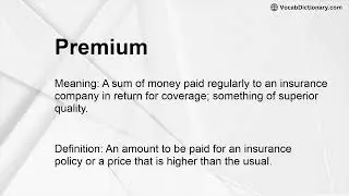 Premium Meaning