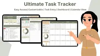 Ultimate Task Tracker Google Sheet |  Task Entry | Dashboard | Calendar View