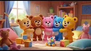 Five Little Toy Teddy Bears Hug Hug Hug | Nursery Rhymes for Kids & Baby Songs
