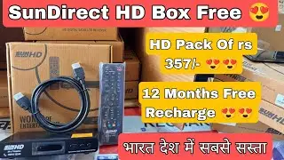 Sundirect HD box 12 Month HD All Channels Pack free | Cheapest in India Cod | only@1799/-