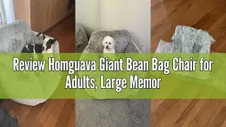 Review Homguava Giant Bean Bag Chair for Adults, Large Memory Foam BeanBag Chairs, Oversized Bean Ba