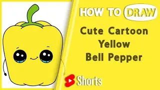 How to draw Cute Cartoon Yellow Bell Pepper | #shorts