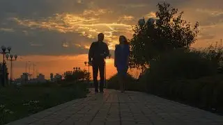 Couple Walking During Sunset Stock Video