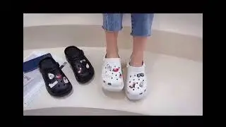 Women's Crocs Classic Bae Clog summer high-heeled Slippers Flip-flops beach shoes