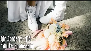 Air Jordan 1 Mid 'White Snakeskin'
