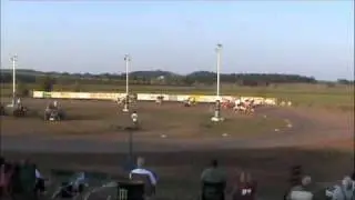 Eric Becker's winged outlaw kart crash at thunder hill speedway in Wisconsin