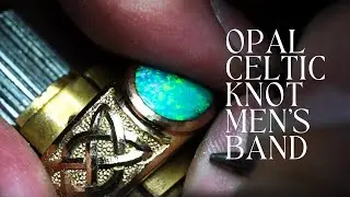 How Jewelry is Made | Hand‑Engraved Opal Celtic Knot Ring - Custom Men&rsquo;s Band by Nolan Sponsler