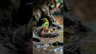 Rufous-tailed Jacamar Nest in the Amazon Riverbank #Jacamar #nature #birds #babybirds #wildlife