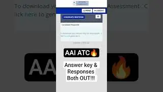 AAIATC ANSWER KEY OUT 2025 🔥 #aai #aaiatc2025 #aaiatcphysics #trending #answerkey #result #exam