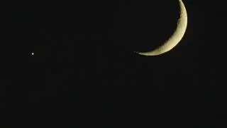 Conjunction of Venus and the Crescent Moon