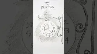 Simple Wall Clock Drawing!!#ytshorts#viral#trending