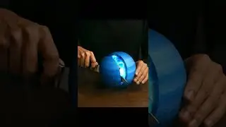 Inside Neptune Revealed | Knife Cutting to Metallic Core #arsm #hyperrealism #experiment  #cgi