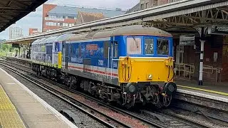 NSE Class 73 | 73128 and British Transport Police Class 69 | 69016 departing Basingstoke 30/05/2025