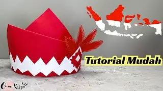 Cara membuat topi dari kertas karton Topi karnaval 17 agustus hiasan kepala adat merah putih