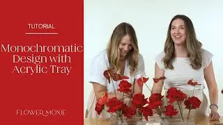 DIY Monochromatic Floral Design with Acrylic Tray and Pin Frogs