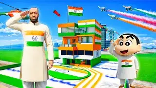 FRANKLIN CELEBRATED REPUBLIC DAY WITH SHINCHAN IN INDIAN BIKE DRIVING 3D | GTA V 