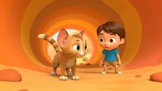 The Curious Sand Cat Found a Tunnel | Nursery Rhymes for Kids & Baby Songs