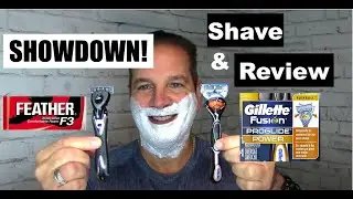 SHOWDOWN! Gillette Fusion Proglide vs Feather F3 Razor