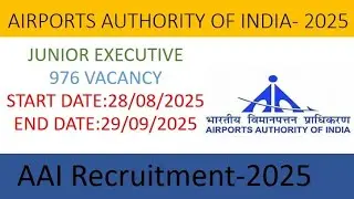 AAI Junior Executive Recruitment 2025 | Airport Authority of India Recruitment 