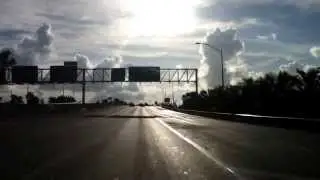 miami highway 836 driving east beatiful sky