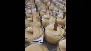 Behind the scenes of making a beeswax and coconut wax candle with essential oils