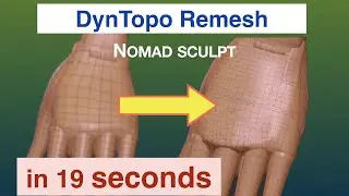 Dynamic Topology Remesh | 20 seconds | Nomad Sculpt
