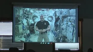 Astronaut Mark Vande Hei meets McAuliffe Elementary students while in space