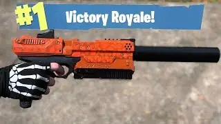 NERF Mod: Fortnite Battle Royale Suppressed Pistol Nerf Gun Mod IN REAL LIFE!