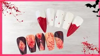 Урок по двойному вампирскому нейл-арту 🧛&zwj;♀️ | Жуткие ногти для начинающих 💅