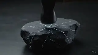 Stone Shatters Revealing Cyan Glow  #ai #aiart #asmr #satisfying #asmrsounds