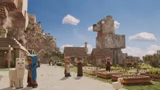 A MINECRAFT MOVIE new scene | Village | VILLAGERS and IRON GOLEM!!| CLIP 2025