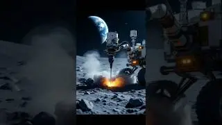 Modern Rover Drilling on the Moon 🌕 | Advanced Lunar Mission #moon #shortsfeed