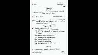 English  Language and Communication Skills  AEC-1(NEP)KUK Previous Year Question Paper 2023✌️✌️