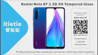 Redmi Note 8T tempered glass screen protector perfect match.