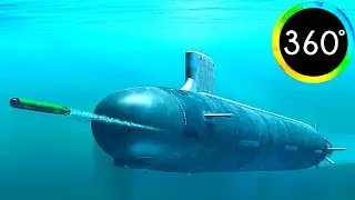 360&deg; Video Underwater Photo Submarine Yellow Deep Red Sea U-Boat Virtual Tour Holiday Hurghada Egypt