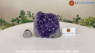 Model # 5611-0890 Amethyst Cluster with Flat Base by BrazilGems.com 🏷 FOR SALE🛍🛒Shop Now 