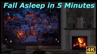 Warm & Cozy Swiss Village - Relax Piano Coffee Time - Study Stress Relief - Snow & Crackling Fire 🌱