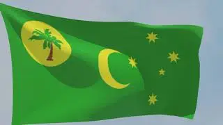 Waving flag of Cocos (Keeling) Islands