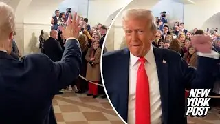 Trump makes surprise appearance on first White House tour of new administration
