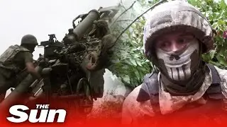 Ukrainian soldiers on Donbas frontline fire US howitzers at Russian positions
