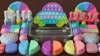 Mixing”Pastel” Eyeshadow and Makeup,parts,glitter Into Slime!Satisfying Slime Video!★ASMR★