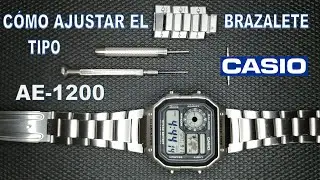 Как отрегулировать браслет часов CASIO AE-1200WH (CASIO ROYALE)