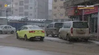 Snowfall blankets Syria's Qamishli in rare winter scenes