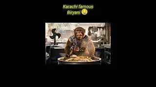 Karachi Ki Famous Biryani😍 #monkeyvlogs #monkey #karachi #biryani #googleveo3 #veo3 #youtubeshorts