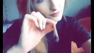 Beautiful girl smoking weed